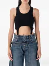 Jean Paul Gaultier Cotton Ribbed Bra With Lingerie Garter Clothing In Black