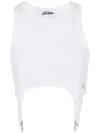 Jean Paul Gaultier Cotton Ribbed Bra With Lingerie Garter Clothing In Gray
