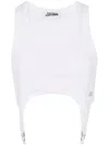 Jean Paul Gaultier Cotton Ribbed Bra With Lingerie Garter Clothing In White