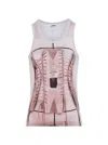 Jean Paul Gaultier Printed Ribbed Sleeveless Top In Pink