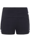 Jean Paul Gaultier Cotton Ribbed Mini Short With Lingerie Garter In Black
