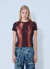 Jean Paul Gaultier Cotton Ribbed Python Print T-shirt In Brown
