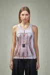 Jean Paul Gaultier Printed Ribbed Sleeveless Top In Pink & Purple