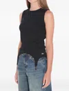 Jean Paul Gaultier Cotton Ribbed Tank Top With Lingerie Garter Clothing In Black
