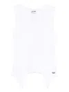 Jean Paul Gaultier Cotton Ribbed Tank Top With Lingerie Garter Clothing In White