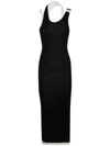 Jean Paul Gaultier Cotton Ribbed Twisted Double Layer Sleeveless Dress Clothing In Black