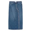 Jean Paul Gaultier Asymmetric Denim Midi Skirt
