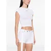 Jean Paul Gaultier White Cotton Crop T Shirt With Gaultier Logo