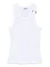 Jean Paul Gaultier Ribbed Texture Scoop Neck Sleeveless Top In Blue