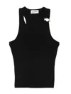 Jean Paul Gaultier Tank Top With Gold-tone Hardware And Ribbed Texture In Black