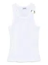 Jean Paul Gaultier Ribbed Texture Scoop Neck Sleeveless Top In White