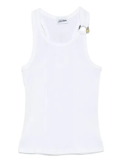 Jean Paul Gaultier Cotton Tank Top In Blue