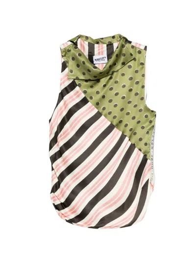 Jean Paul Gaultier Cowl-neck Tank Top In Green