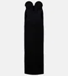 Jean Paul Gaultier Crêpe And Tulle Corset Maxi Dress In Black