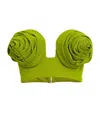 Shop Jean Paul Gaultier Crepe Conical-cup Crop Top In Green