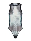 Jean Paul Gaultier Sheer X-ray Print Sleeveless Bodysuit
