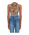 Jean Paul Gaultier Crew Neck Bodysuit In Blue
