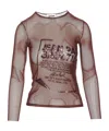 Jean Paul Gaultier Graphic Print Long Sleeve Crewneck Top In Brown