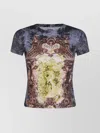 Jean Paul Gaultier Crew Neck Graphic Print Short Sleeves Top In Gray