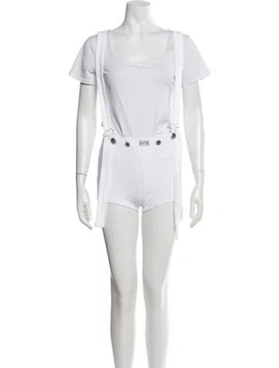 Pre-owned Jean Paul Gaultier Crew Neck Jumpsuit In White