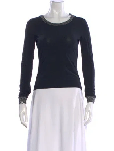 Pre-owned Jean Paul Gaultier Crew Neck Long Sleeve Top In Blue
