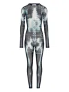 Jean Paul Gaultier Crew-neck Printed Jumpsuit In Gray