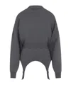 Jean Paul Gaultier High Neck Bat Sleeves Lingerie Garter Pullover Sweater In Black