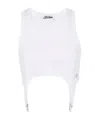 Jean Paul Gaultier Cotton Ribbed Bra With Lingerie Garter Clothing In White