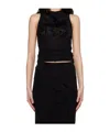 Jean Paul Gaultier Womens Black Semi-sheer Tattoo-print Woven Tank Top In Black