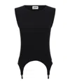 Jean Paul Gaultier Women Ribbed Tank Top With Lingerie Garter In Black