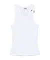 Jean Paul Gaultier Ribbed Texture Scoop Neck Sleeveless Top In White