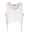 Jean Paul Gaultier Cotton Ribbed Bra With Lingerie Garter Clothing In White