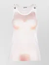 Jean Paul Gaultier Sheer Mesh Top Featuring Graphic Print