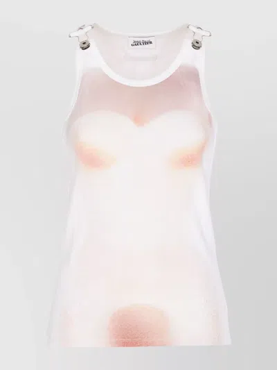 JEAN PAUL GAULTIER CREWNECK GRAPHIC PRINT TANK TOP