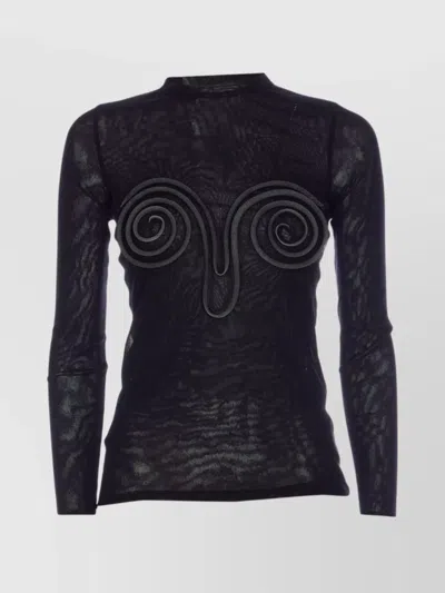 JEAN PAUL GAULTIER CREWNECK KNITWEAR SPIRAL EMBELLISHMENT
