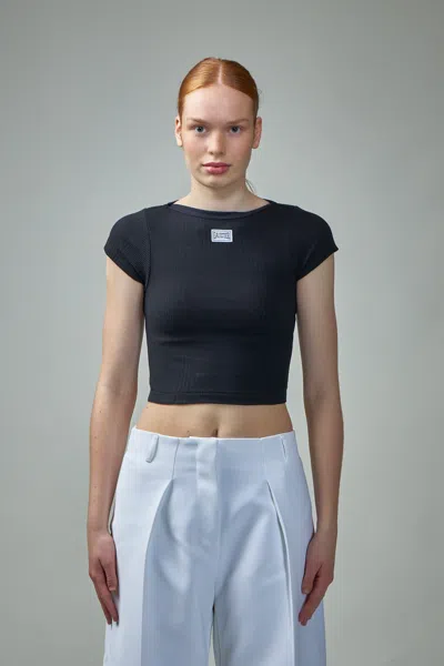 Jean Paul Gaultier Crop Baby Tee With Gaultier Patch In White