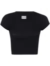 Jean Paul Gaultier Crop Baby Tee With "gaultier" Patch Clothing In Black