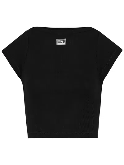 Jean Paul Gaultier Crop Baby Tee Woman Black