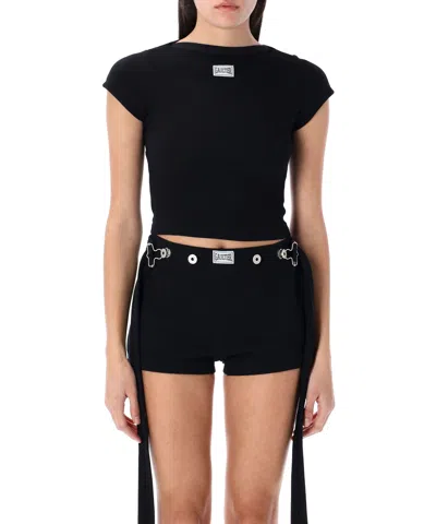 Jean Paul Gaultier Crop Top In Black