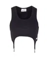 Jean Paul Gaultier Cotton Ribbed Bra With Lingerie Garter Clothing In Black