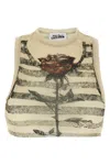 Jean Paul Gaultier Crop Tulle Top Tops Multicolor