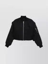 Jean Paul Gaultier Cropped Bomber With Hidden Hood Detail In Black