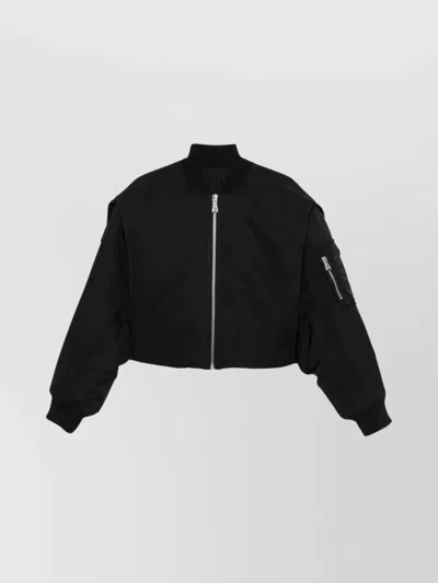 JEAN PAUL GAULTIER CROPPED BOMBER WITH HIDDEN HOOD DETAIL