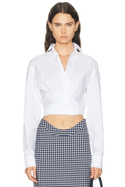 Jean Paul Gaultier Cropped Button Up Top In White