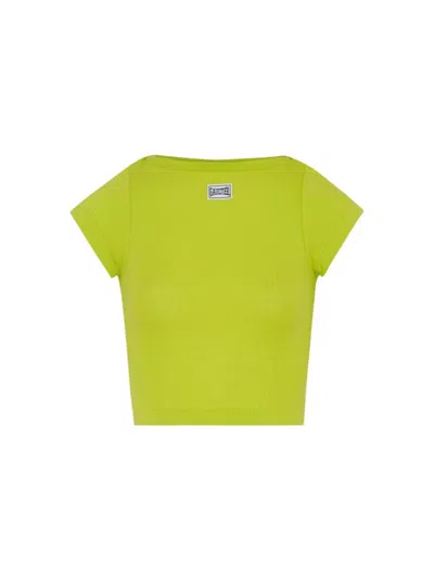 JEAN PAUL GAULTIER JEAN PAUL GAULTIER CROPPED PATCH T-SHIRT LIME