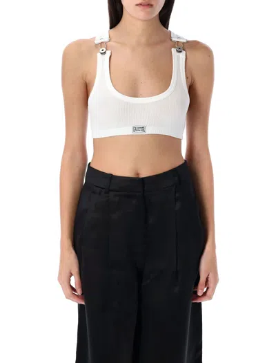 Jean Paul Gaultier Cropped Tank Top Clip In White