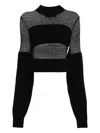 Jean Paul Gaultier Cropped Blouse In Black