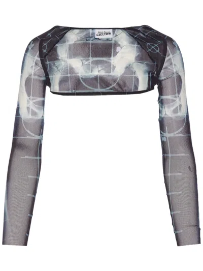 Jean Paul Gaultier Cropped Top In Black