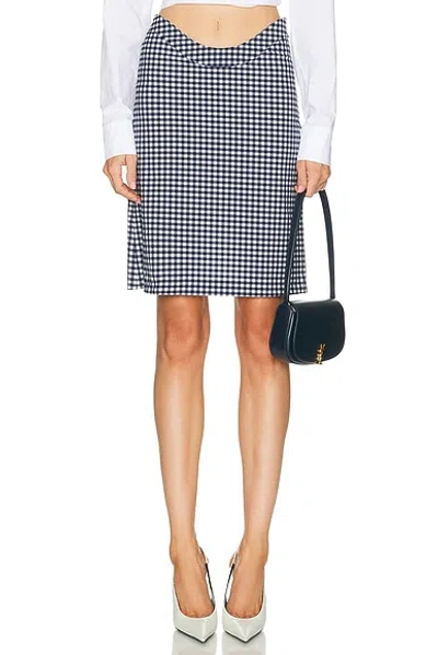 Jean Paul Gaultier Curved Waistband Mini Skirt In Blue
