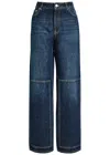 Jean Paul Gaultier Cutout High-rise Wide-leg Jeans In Blue